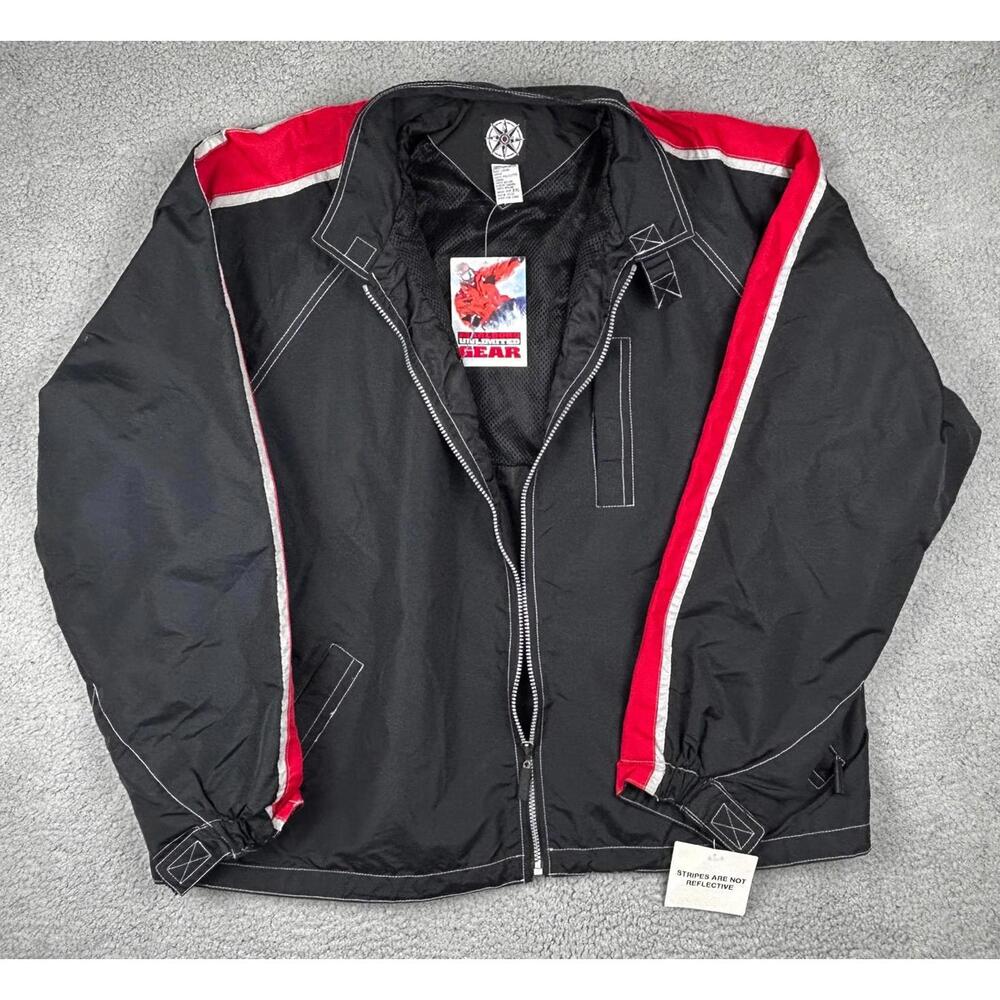 Marlboro Unlimited Full Zip Windbreaker Jacket Mens XXL Black Red Lined NWT - Picture 5 of 15